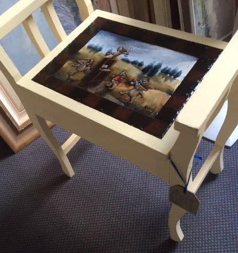 "Dance Like No-one's Watching", vintage piano stool by Karen Atkins FRAS $200