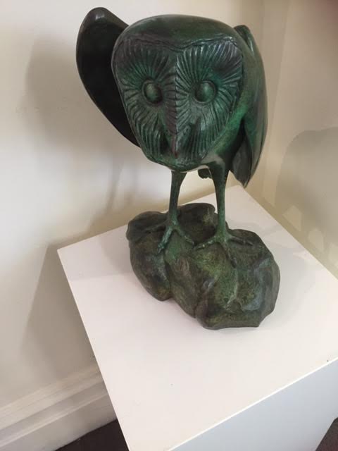 Bronze Owl by Internationally acclaimed sculptor, Silvio Apponyi, who resides in South Australia - full bronze $6,000