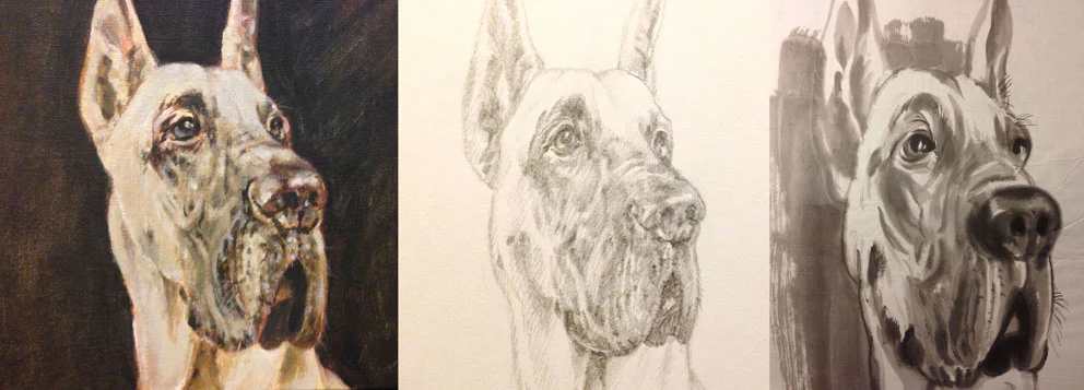 Dog (Watercolour & Pencil)