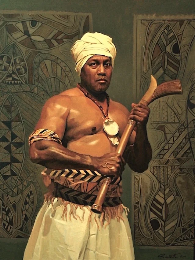 Nelson Salesi protecting his artworks