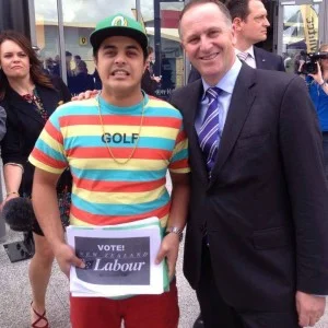 a John Key selfie, gone wrong. source: national billboard makeovers