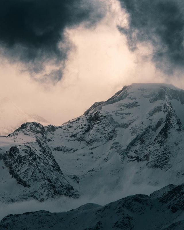 Scenes from a cold front hitting Le Grand Combin - waiting for way more of this.