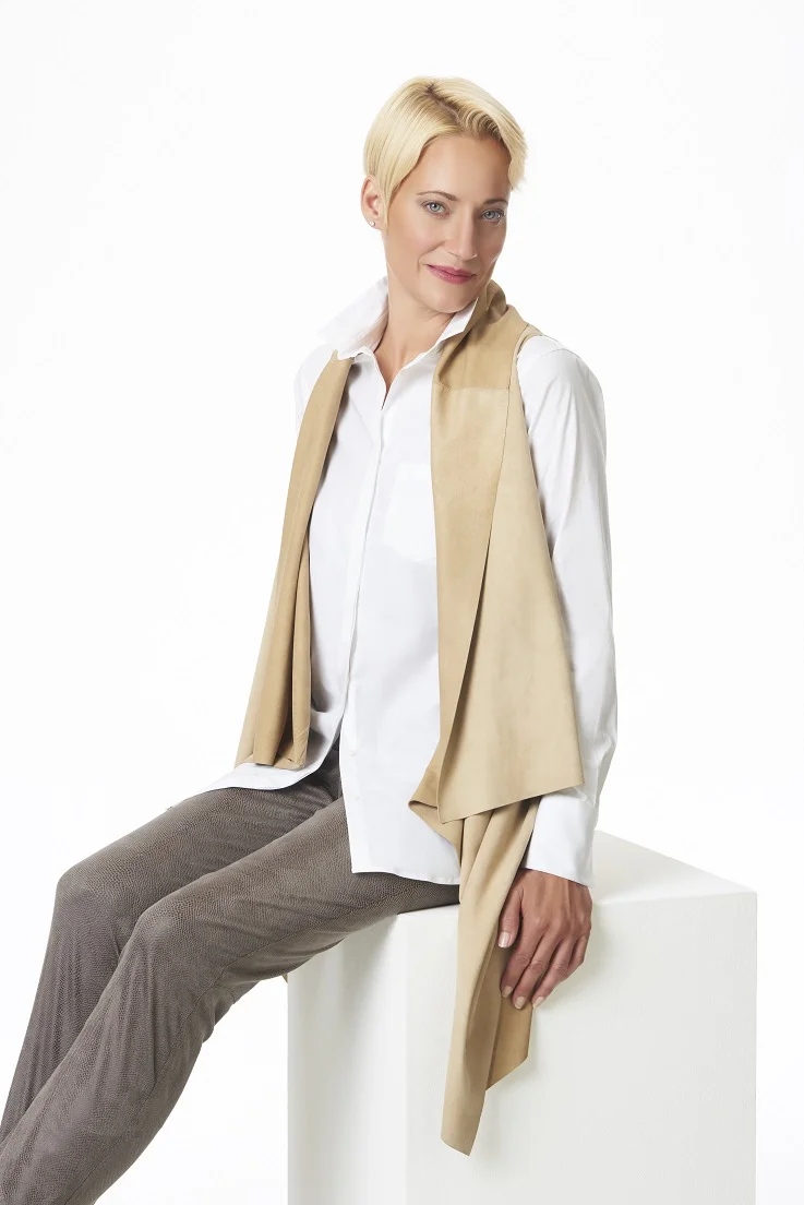 Long suede vest with white button down.jpg