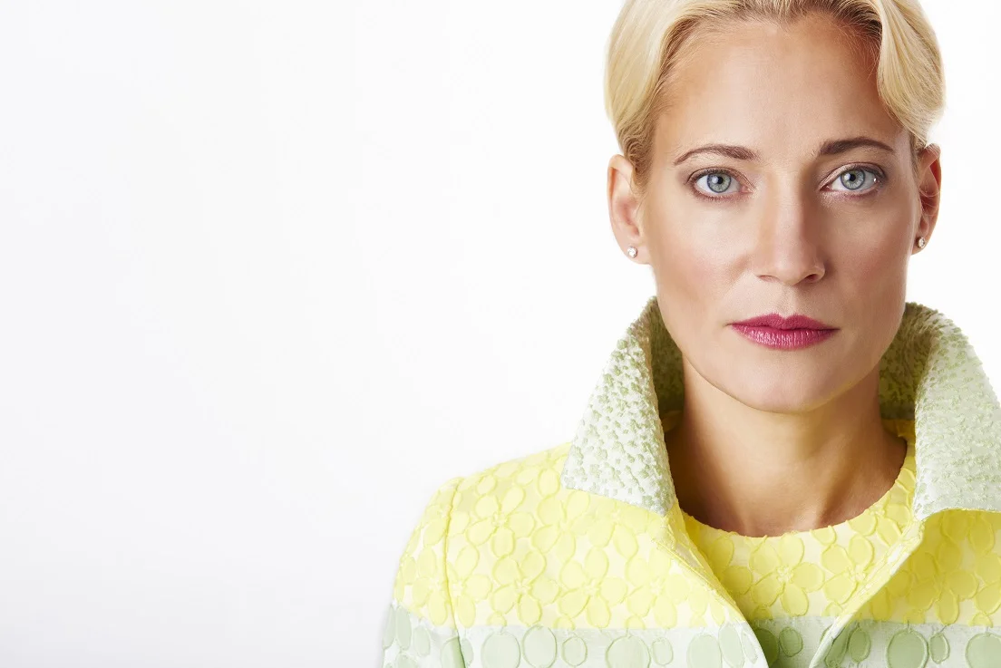 Yellow and green cloque blazer and dress, close shot.jpg