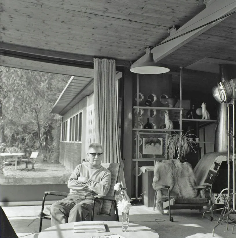 Jean Prouvé in his maison in Nancy.