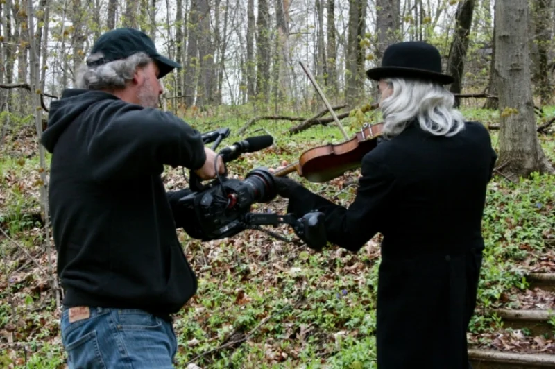Co-directors Dave Habeeb and EJ Ouellette on the set