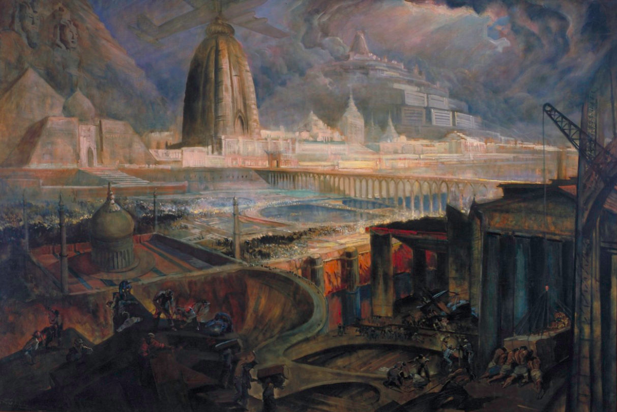 “Labour” by Basoeki Abdullah, oil on canvas, 195 x 293 cm. Source: National Gallery of Singapore.