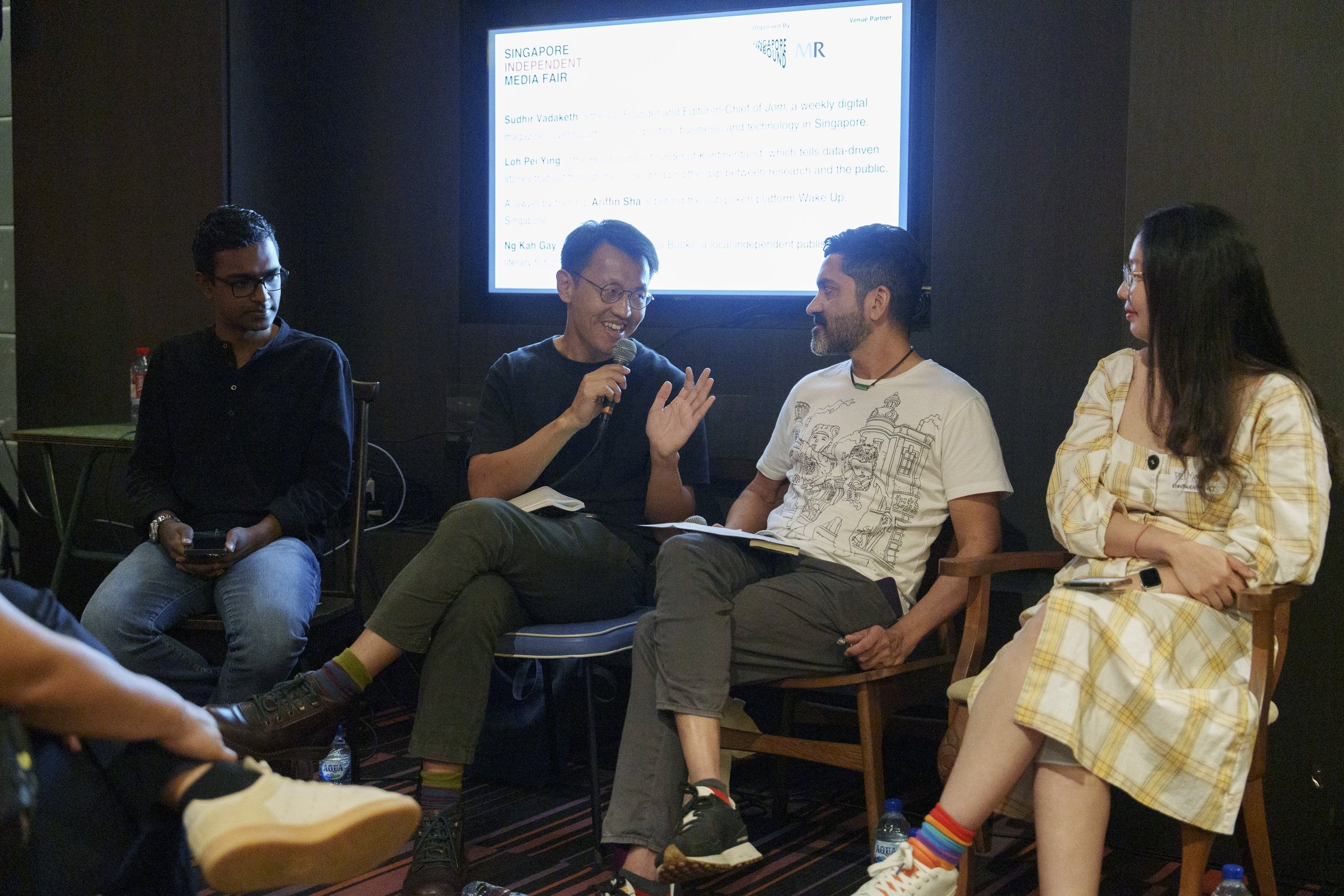  Open Forum featuring Ariffin Shah, Ng Kah Gay, Sudhir Vadaketh and Loh Pei Ying, Singapore Independent Media Fair, July 2023, Photo by Nicholas Yeo 