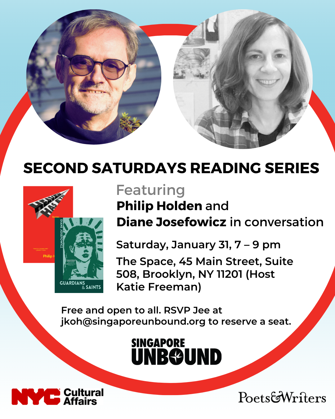 Second Saturdays Reading Series – Featuring Philip Holden and Diane Josefowicz in conversation