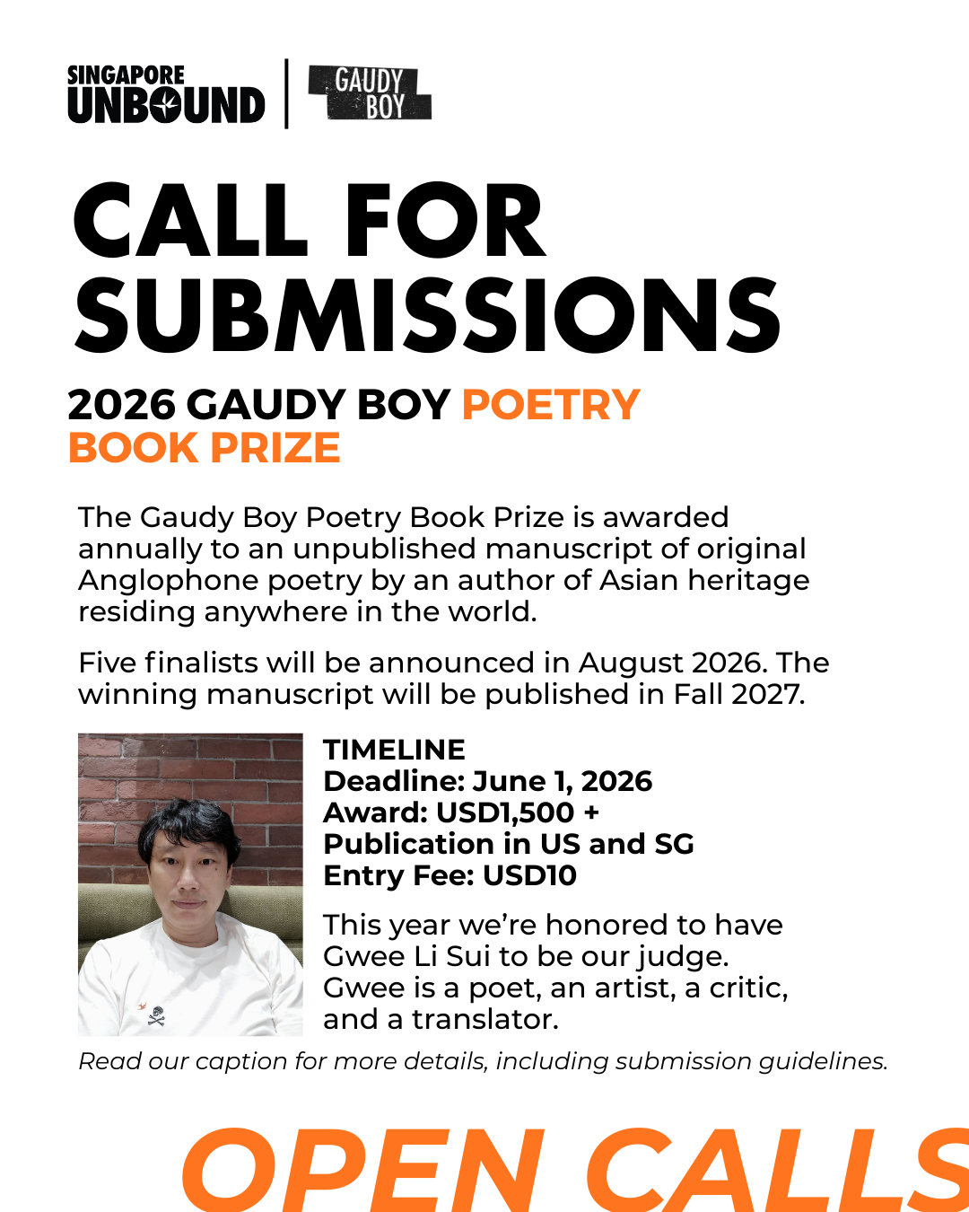 2026 Gaudy Boy Poetry Book Prize