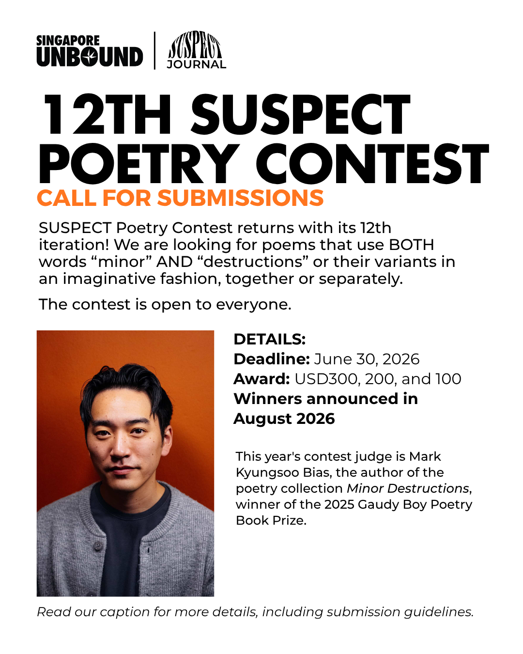The 12th SUSPECT Poetry Contest