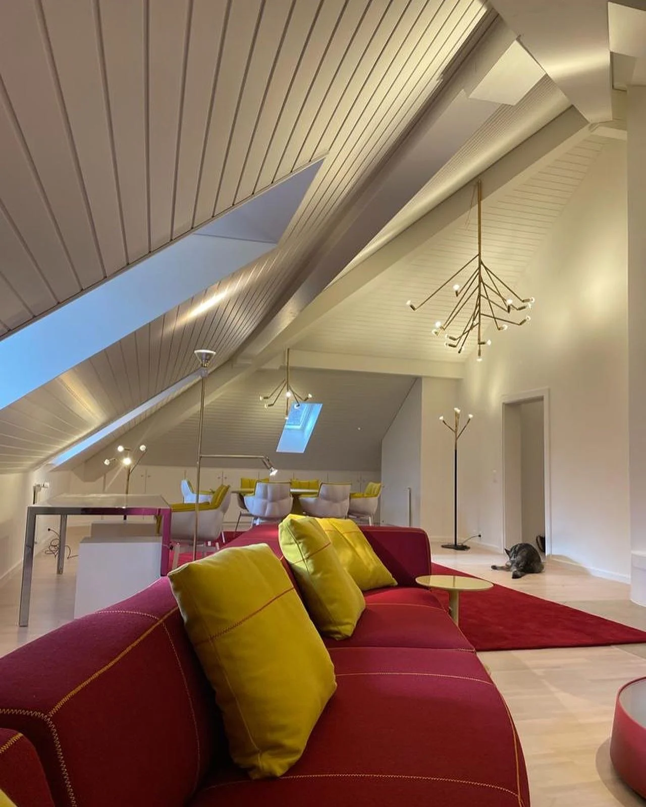 Bend Sofa, Progetto table, Husk chairs by B&B Italia and lighting by Örsjö