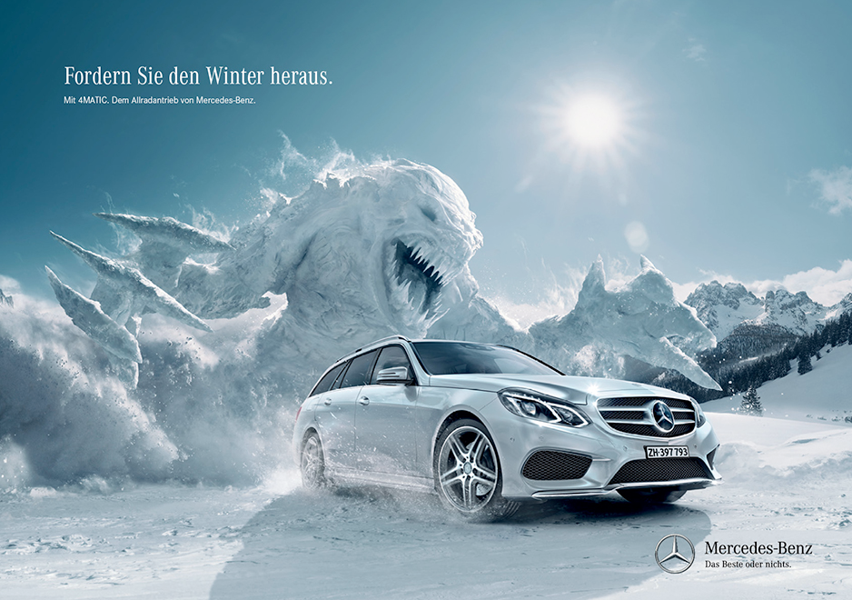 Inserat/Plakat "Fordern Sie den Winter heraus"