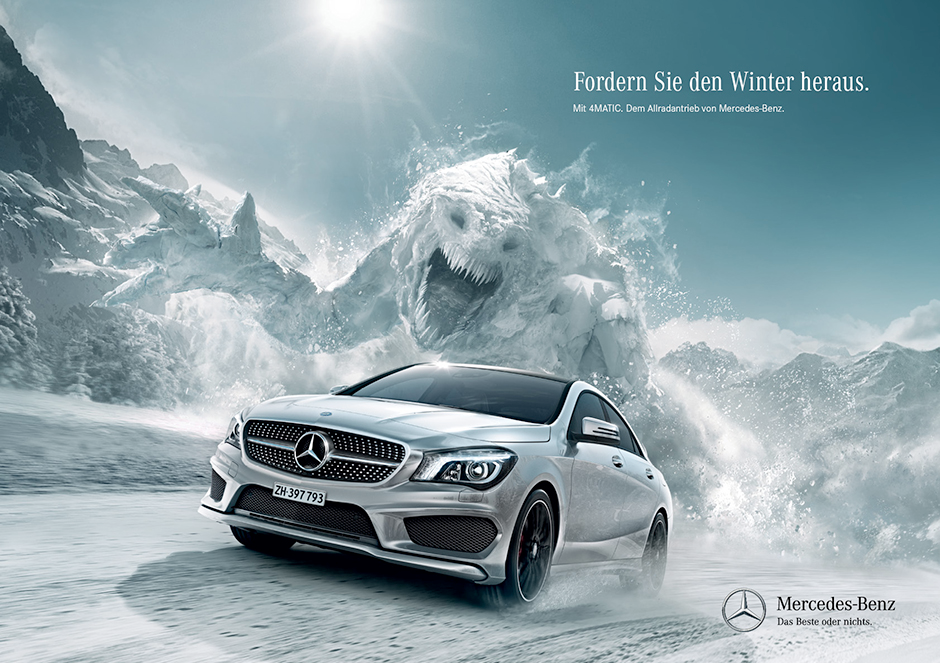Inserat/Plakat "Fordern Sie den Winter heraus"