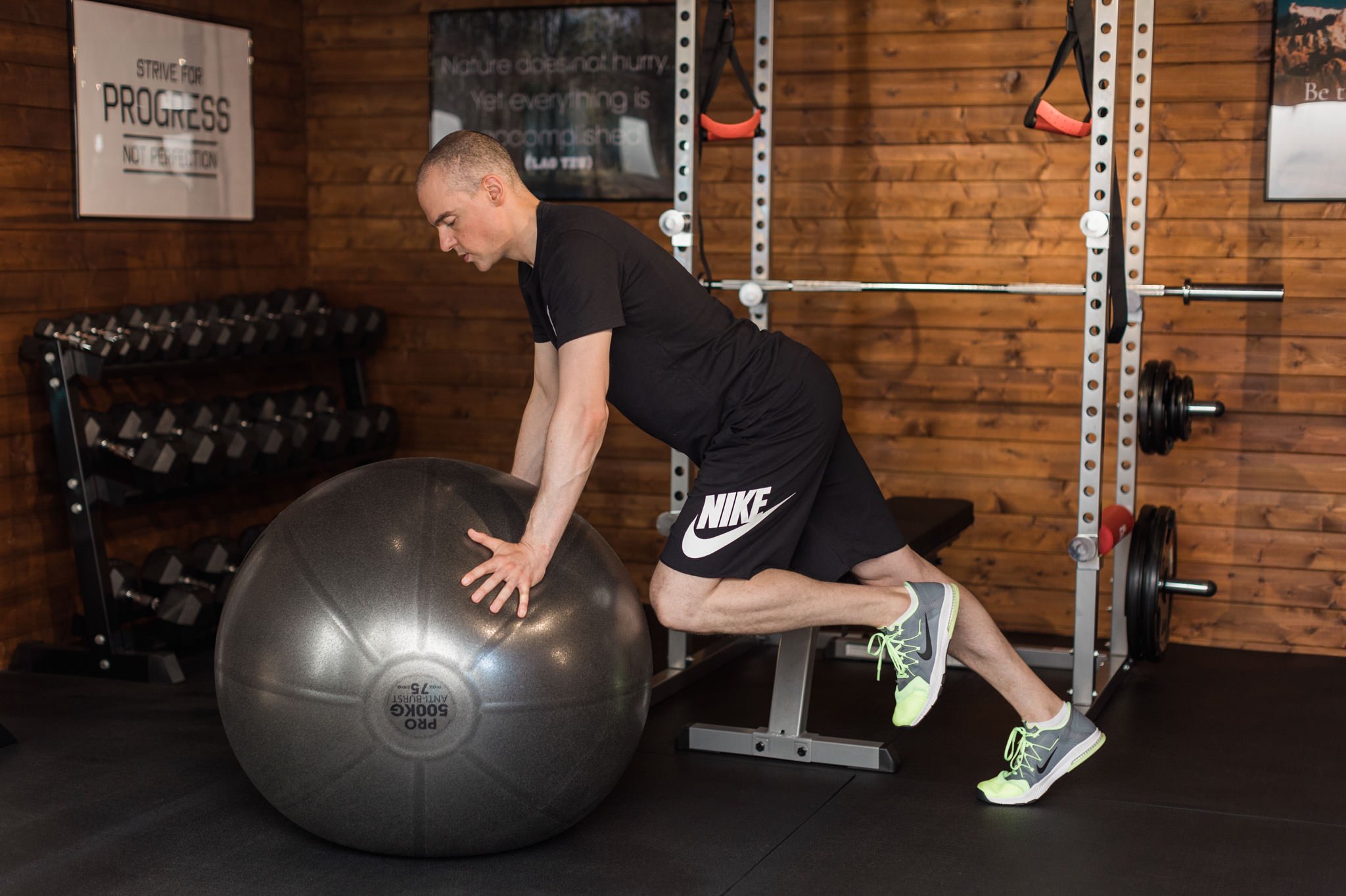 A man doing core stability exercises