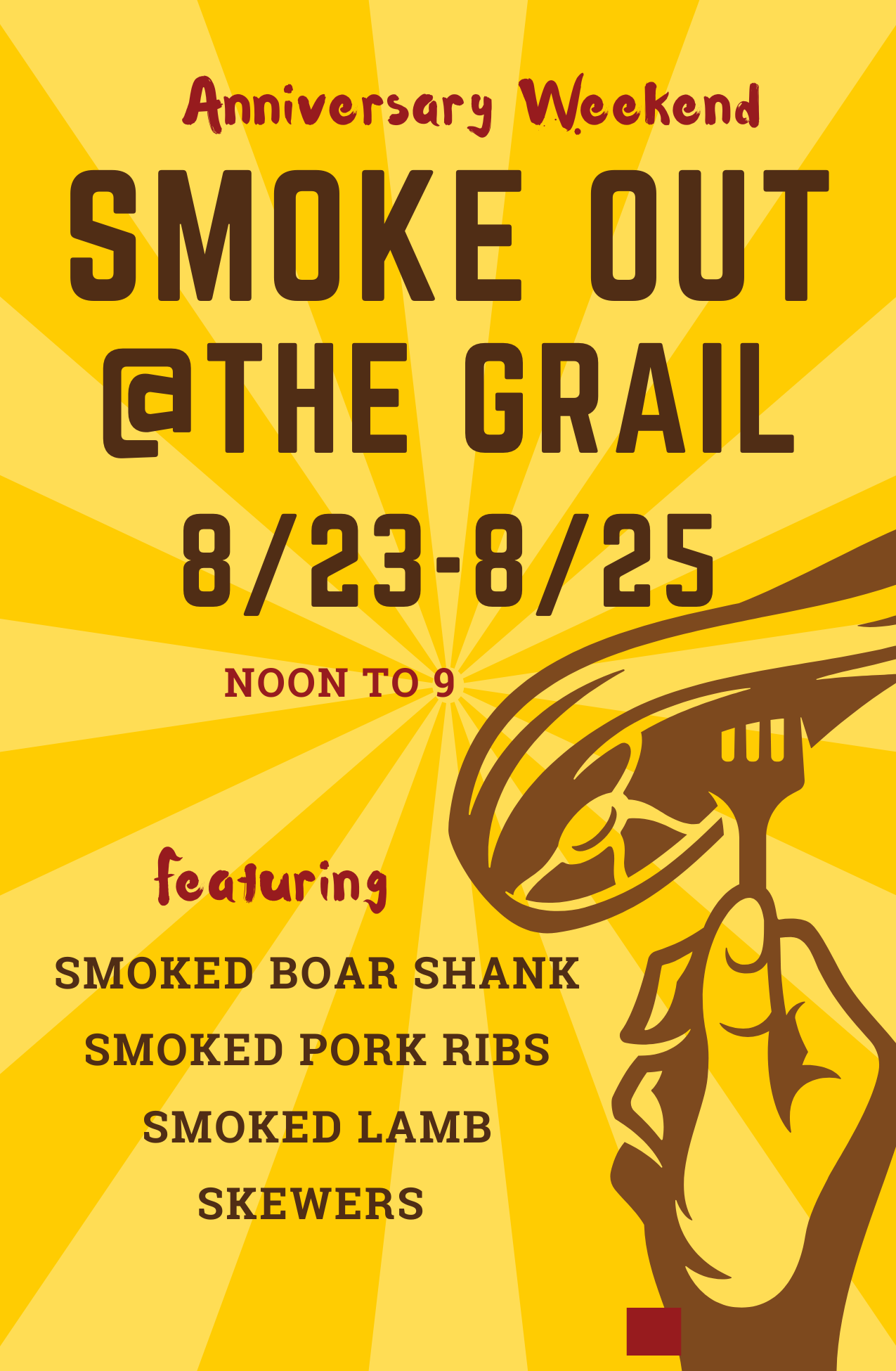 Anniversary Weekend: Smoke Out at the Grail