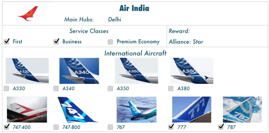 ratings courtesy Skytrax and JACDEC