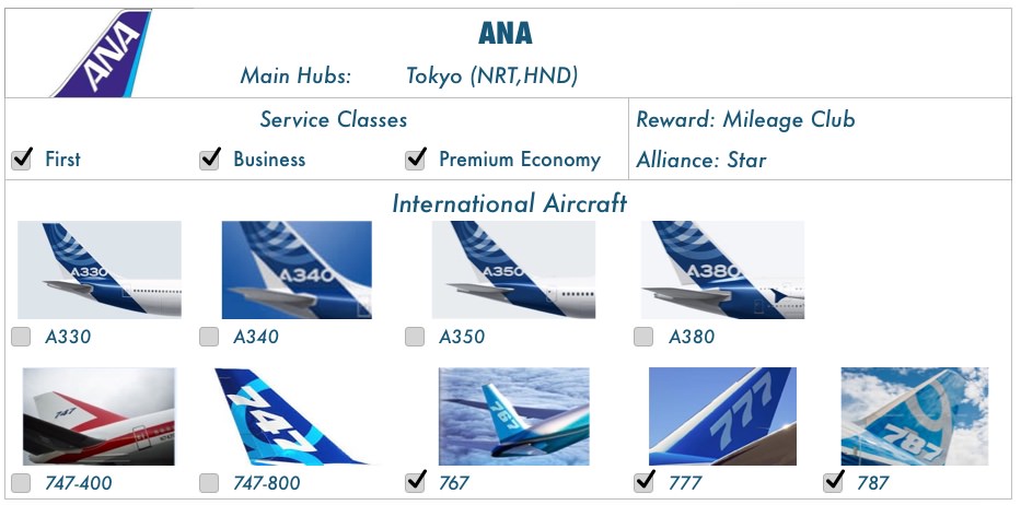 ratings courtesy Skytrax and JACDEC