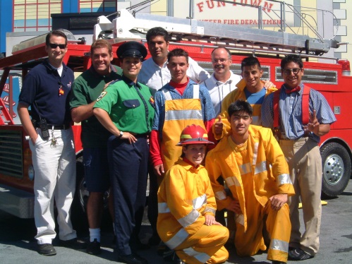 Thomas with the cast of The Big Test LEGOLAND California, Carlsbad