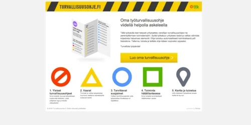 Turvallisuusohje.fi An online application for the Centre of Occupational Safety that allows anyone to create a quick and easy accordion shaped safety information print. Not so challenging tech anymore, but was an interesting case in 2011. And still runs strong.