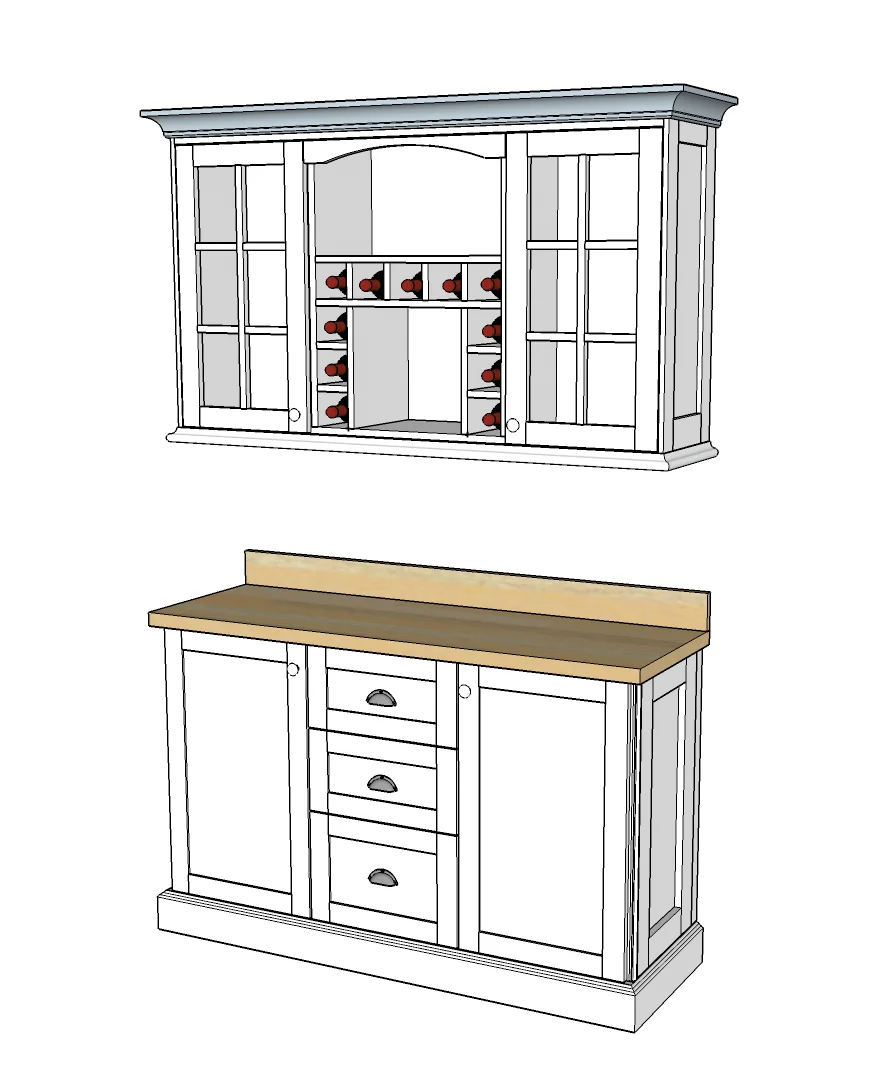 Wine Cabinet W Butcher Block Keith Johnson Custom Woodworking