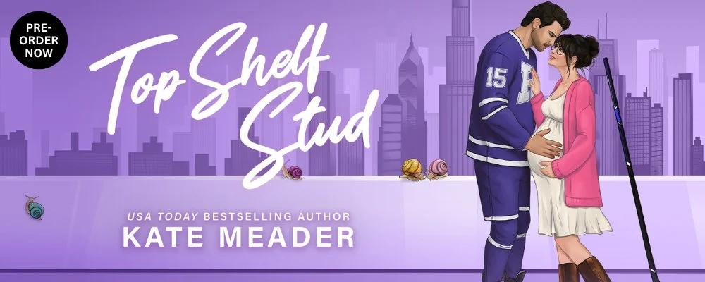 Top Shelf Stud cover banner, couple in embrace, including cute snails.