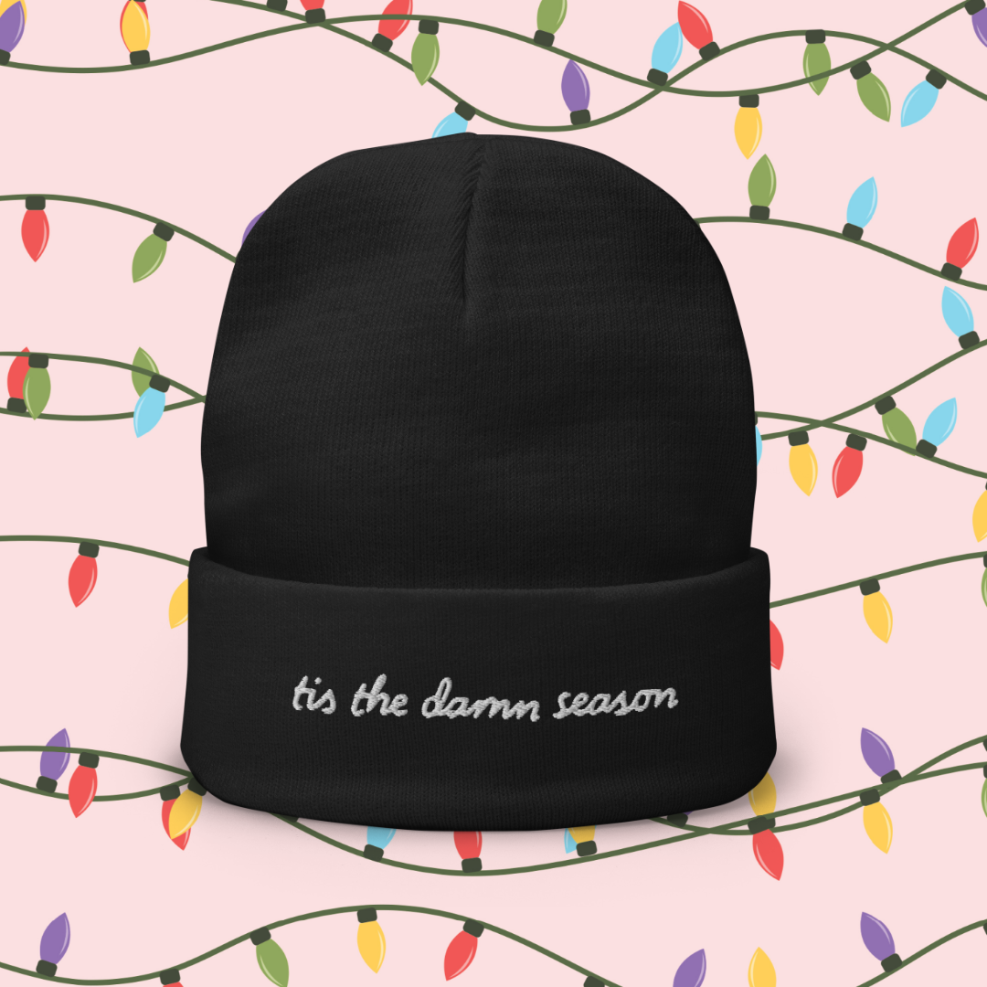 Tis The Damn Season Black Beanie.png