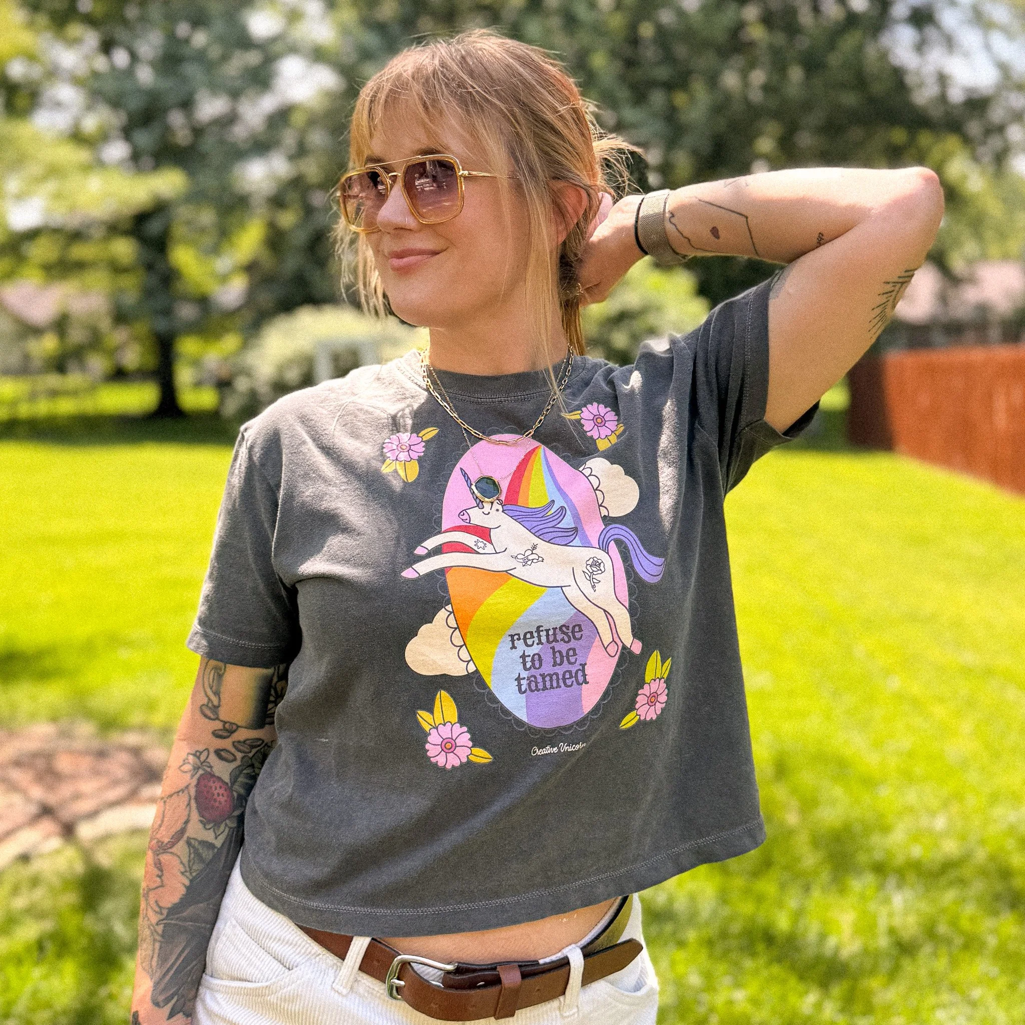 Refuse To Be Tamed Unicorn Boxy T-Shirt
