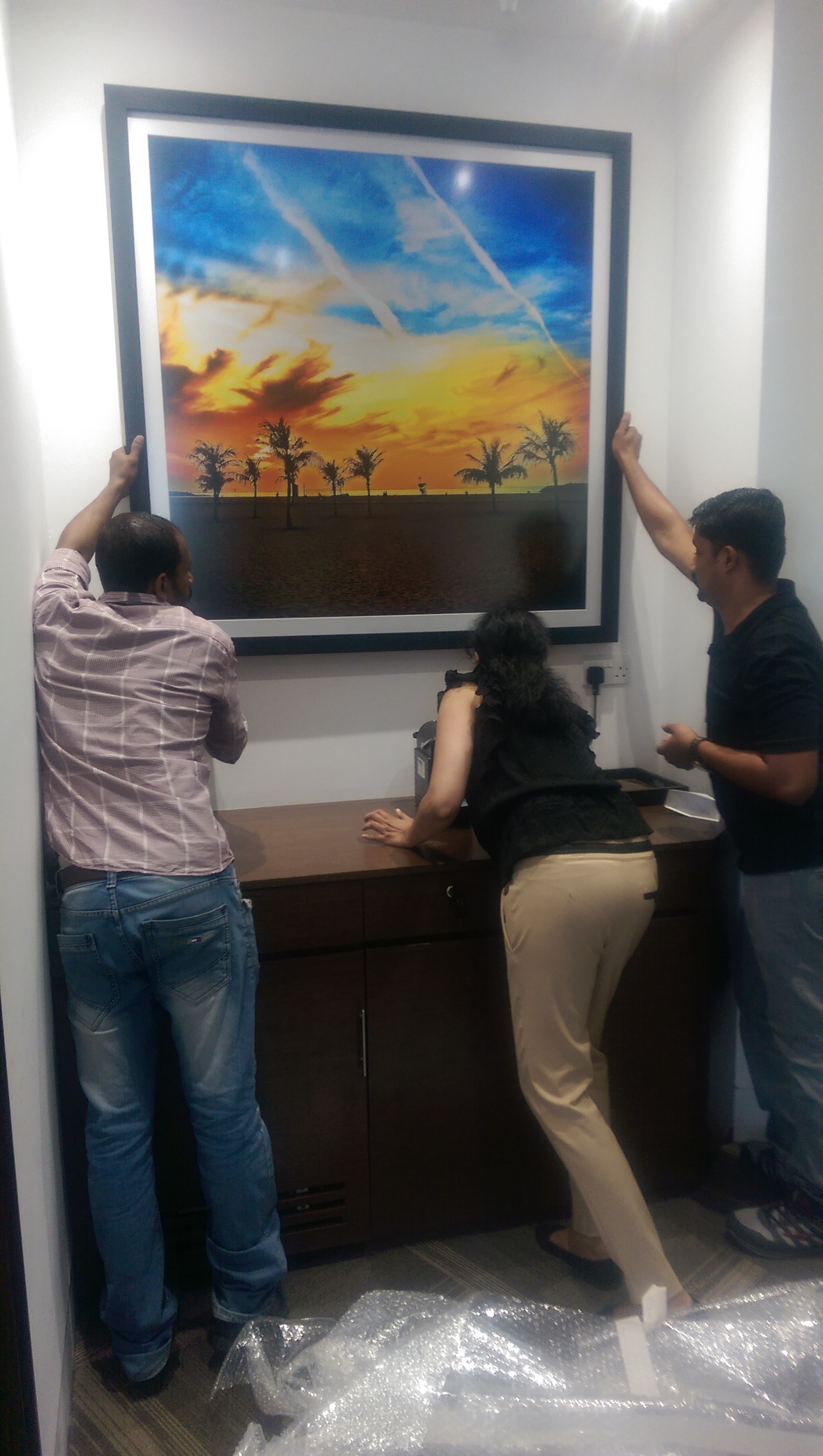 Installation of Pixelesque Photography in a private office