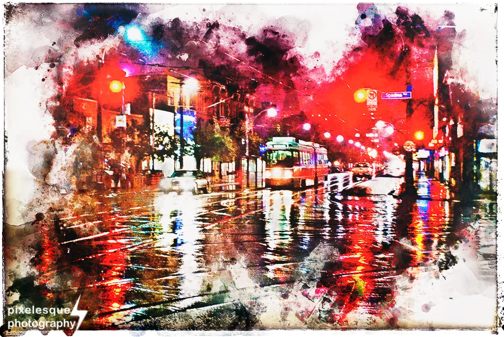 Spadina Rain - in watercolour