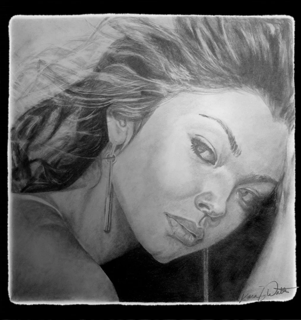 "woman's gaze" pencil on paper 12"x12"