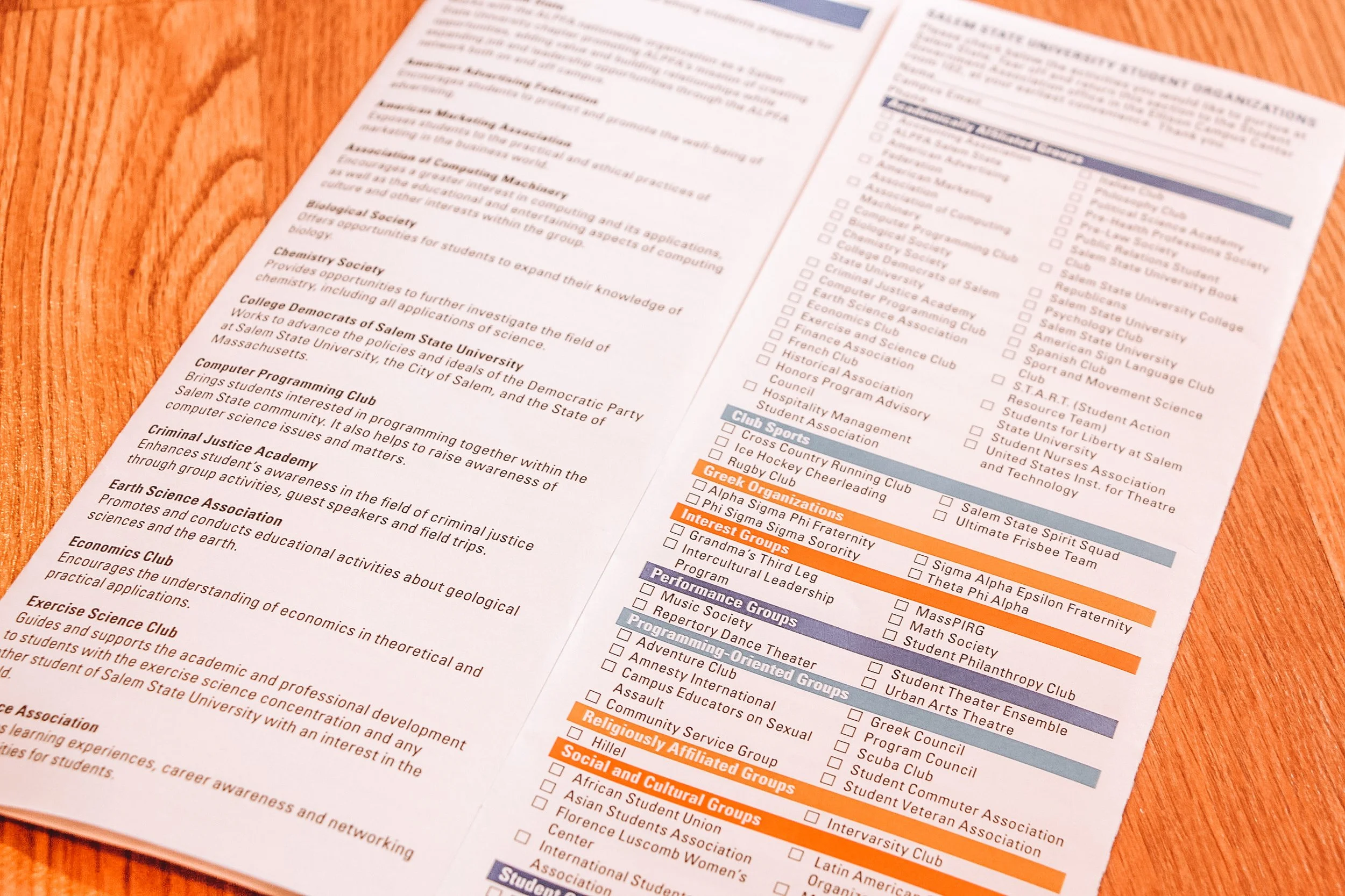 Inside SSU groups and clubs brochure