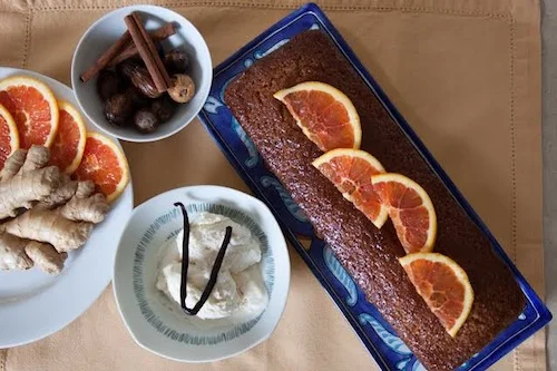 Image: Citrus spiced banana bread with vanilla ice cream. Prepared by the author. Photo by Donatella Codonesu.