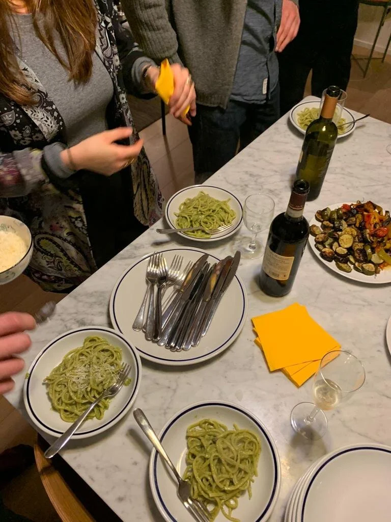RECIPE: Fettucine with Zucchini Pistachio Pesto 