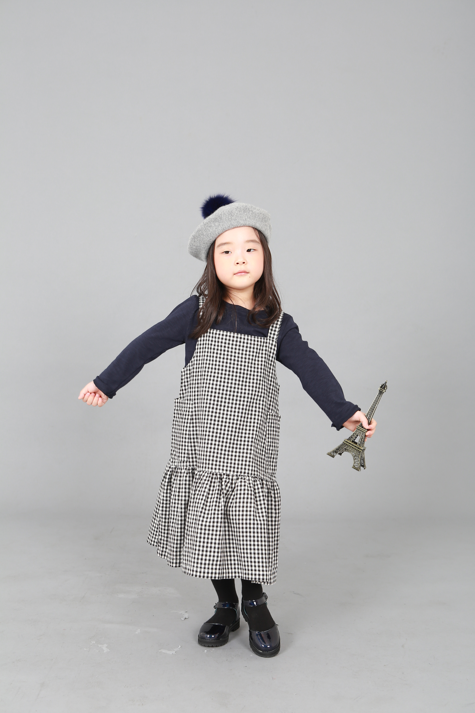 gingham check layered dress