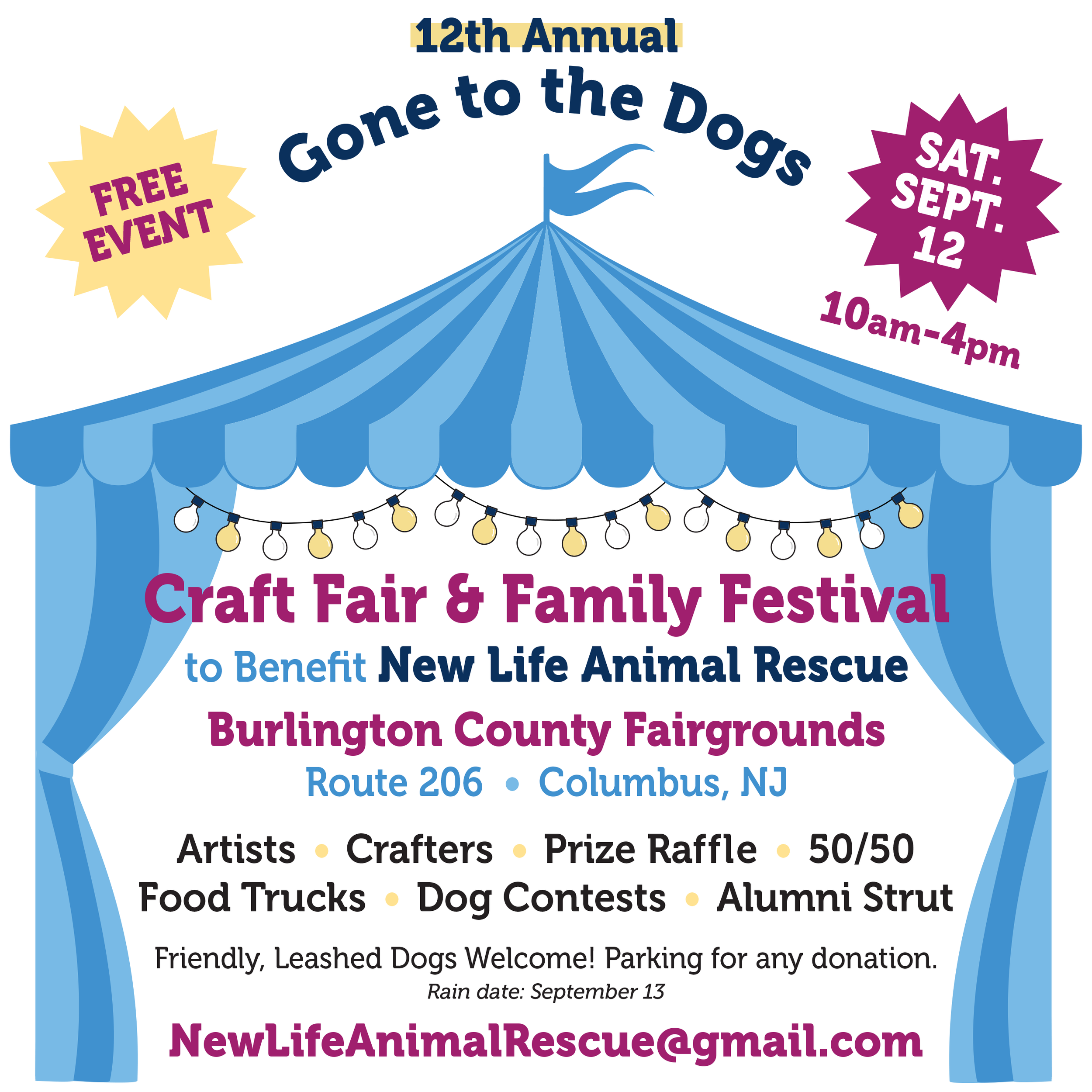 12th Annual "Gone to the Dogs" Craft Fair and Family Festival!
