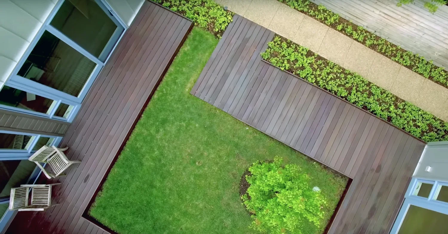 Aerial view of girls' courtyard