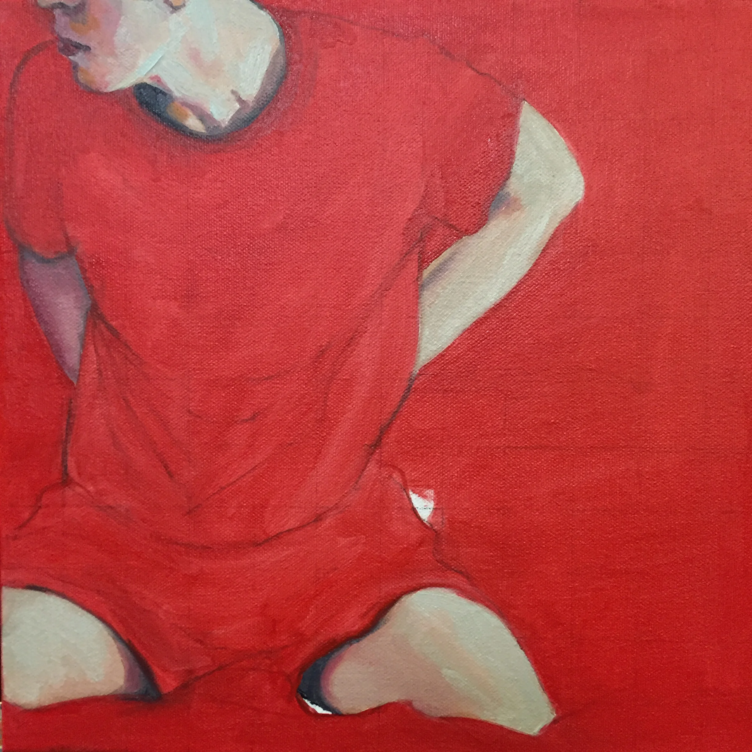 I think this one might work out as well. All the red is underpainting for white. I like the red to show through a bit. 