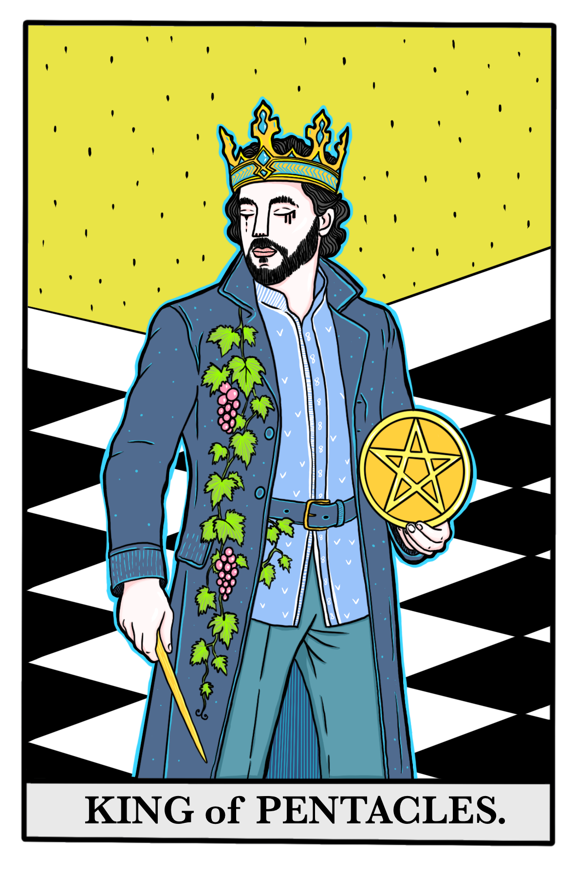 King of Pentacles - Symbolic Tarot art through Masholand’s lens - layered textures and metaphorical characters