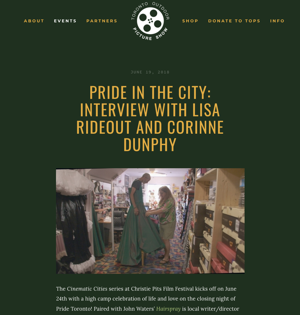 Toronto Outdoor Picture Show Interview
