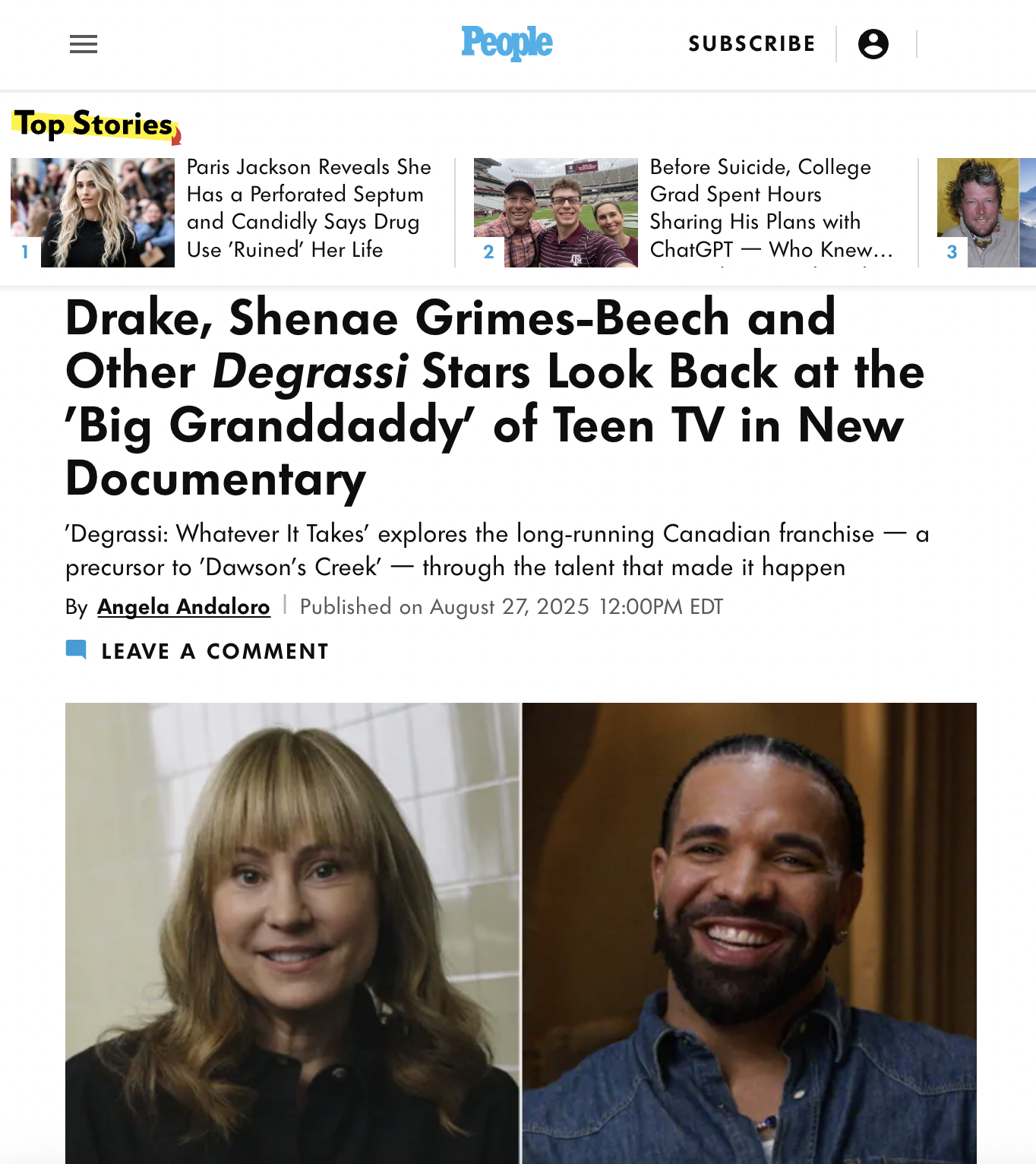 People: Drake, Shenae Grimes- Beech and Others Look Back at the "Big Daddy" of Teen TV in New Documentary