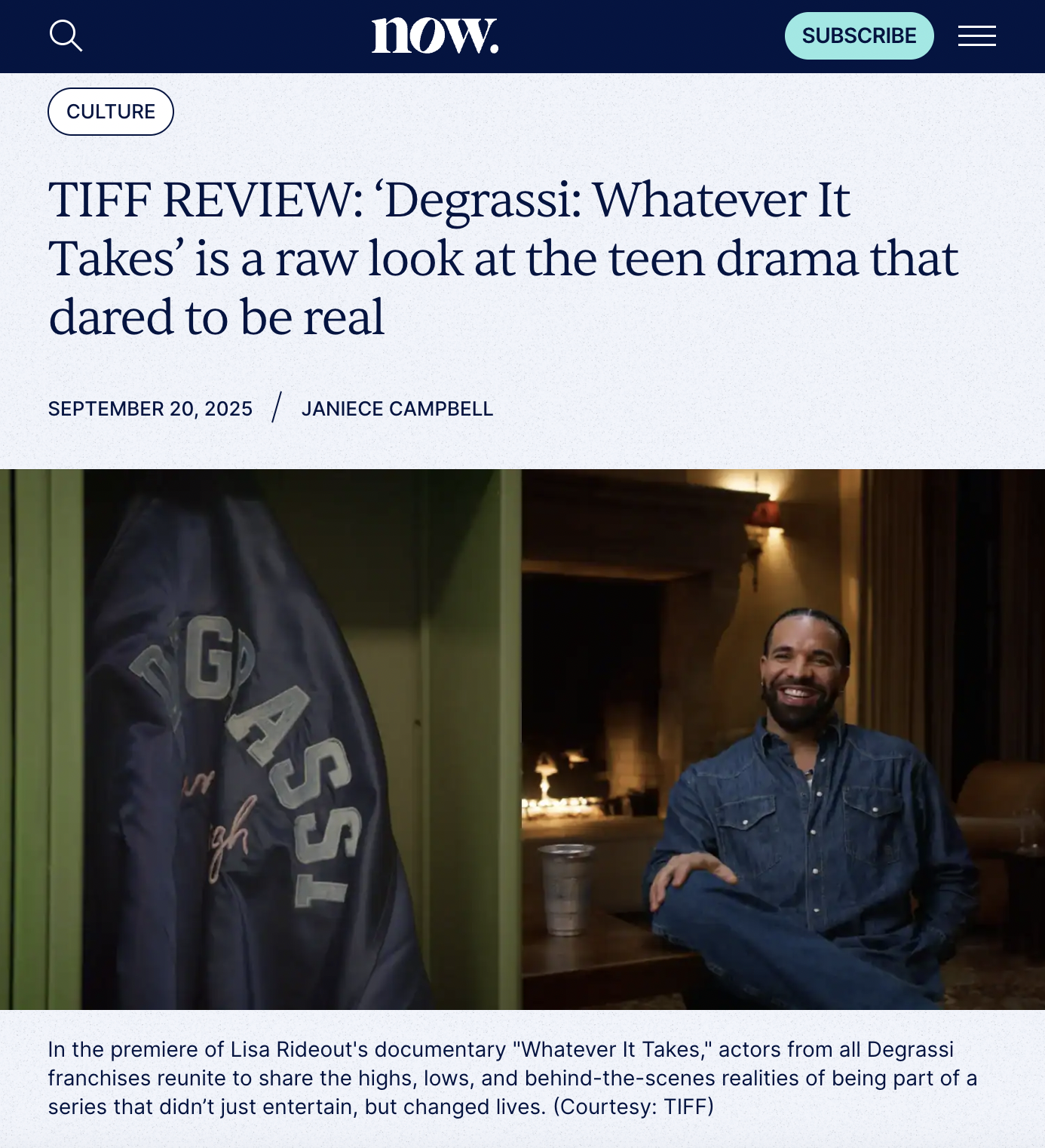 NOW: TIFF Review: Degrassi: Whatever it Takes is a Raw Look at the Teen Drama That Dared to Be Real