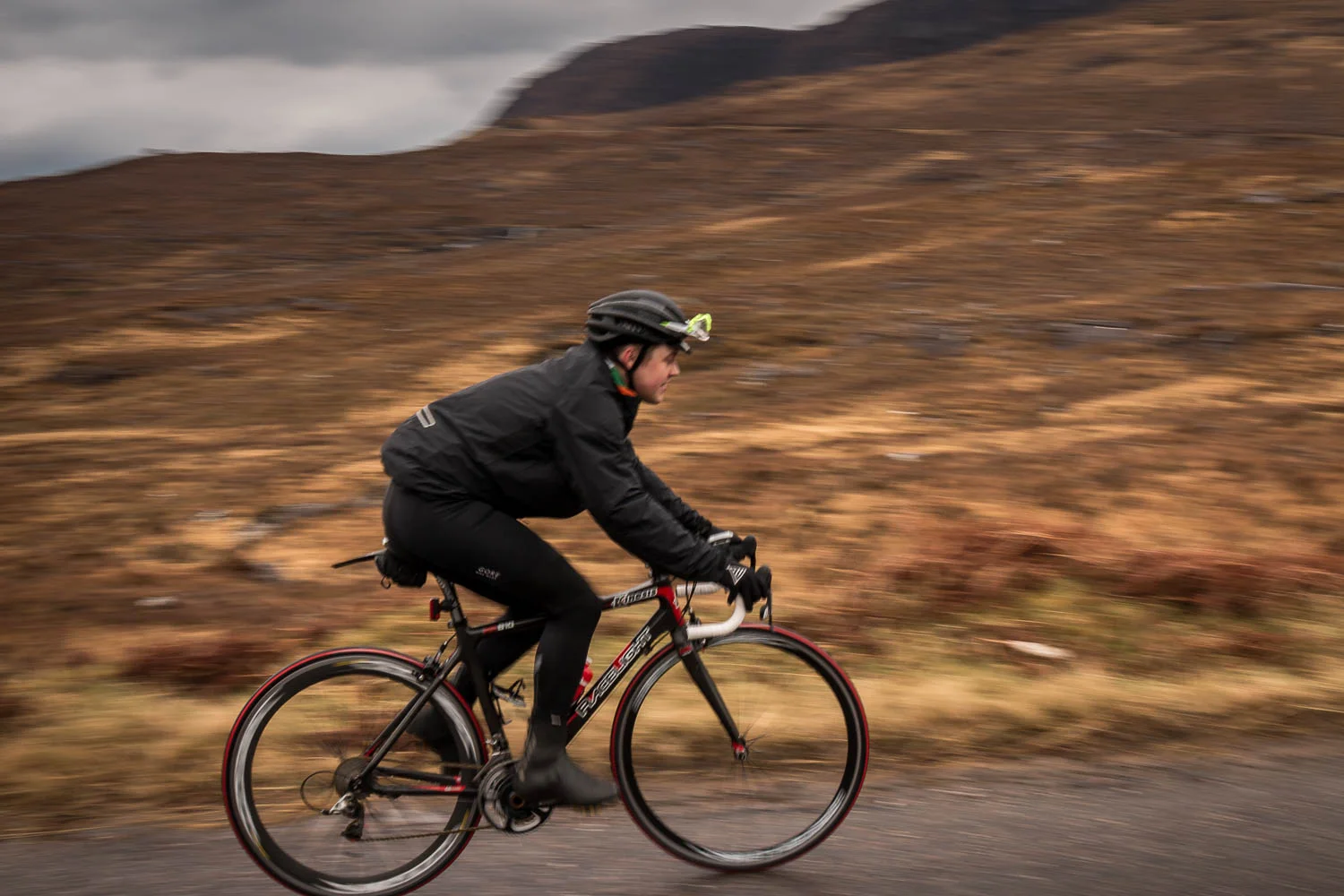Craig on the lower sections of the Bealach climb.