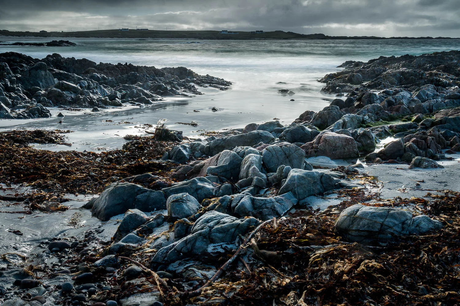 Tràigh Chornaig, The Green - taken among the rocks at the eastern end of the beach looking west.