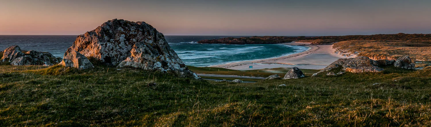 Tràigh Bail' a-Mhuillinn at sunset.