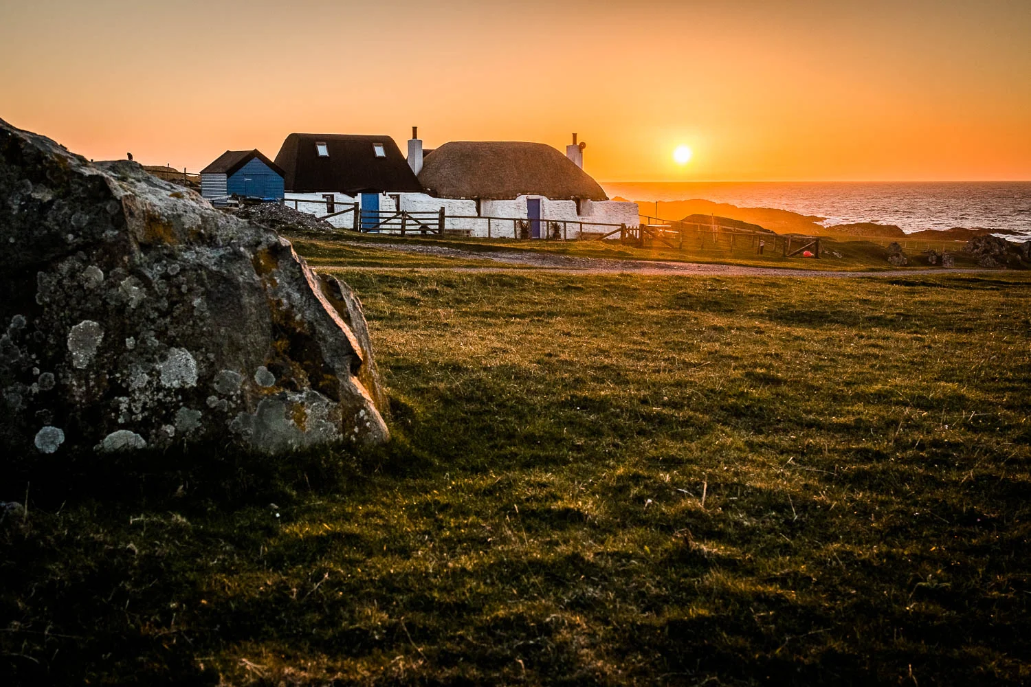Sunset behind Creah Chrom, Balevullin.
