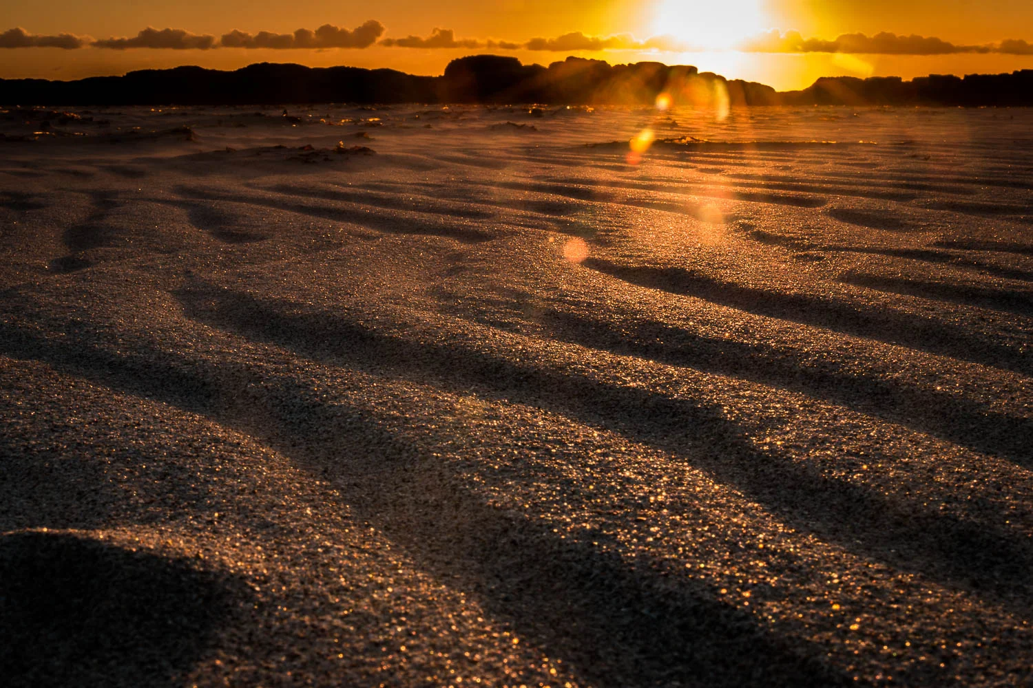 Sunset on the sands of Tràigh nan Gilean.
