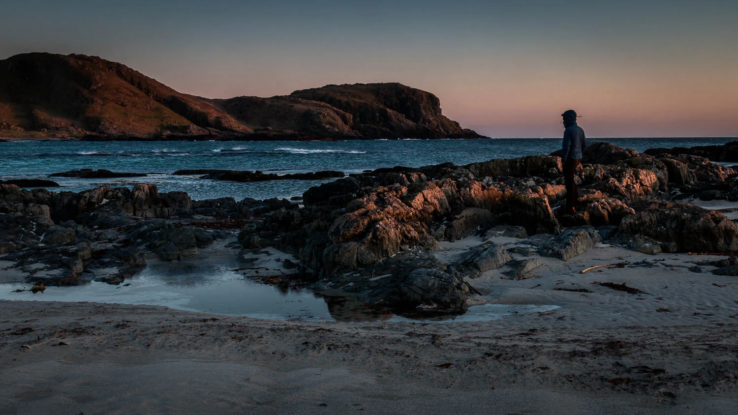 I asked Anna to take this - Watching the last of the light on Ceann A' Mhara.