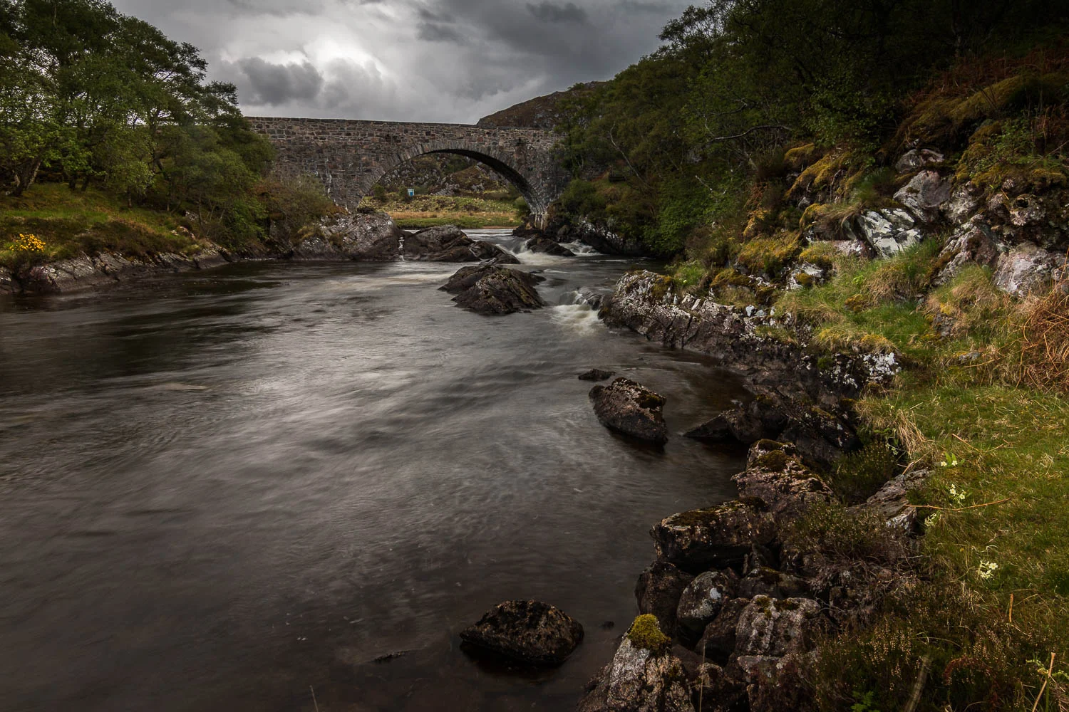 Laxford Bridge and the River Laxford.