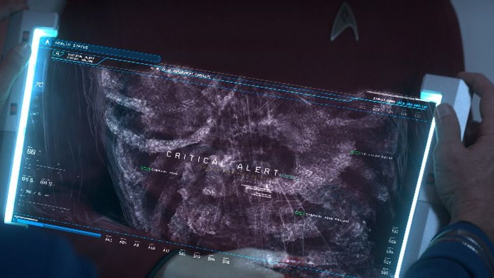 A dashboard that allows crew members in Star Trek Beyond to pull data together from various sources. (Image: HPE)